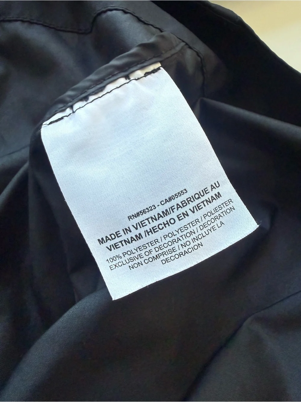Nike Windrunner Long Black Jacket Size Small